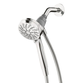 Moen Engage Magnetix showerhead docked securely for easy reattachment