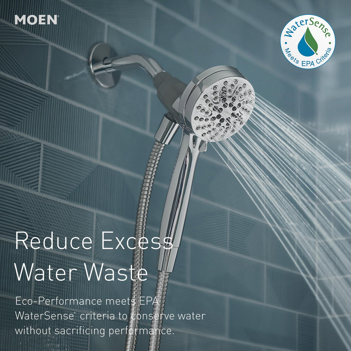 Moen Engage Magnetix six spray settings for versatile shower experiences
