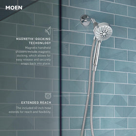 Moen Engage six spray settings allow customized showers