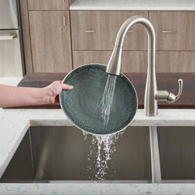 Moen Essie modern kitchen design with sleek stainless look.