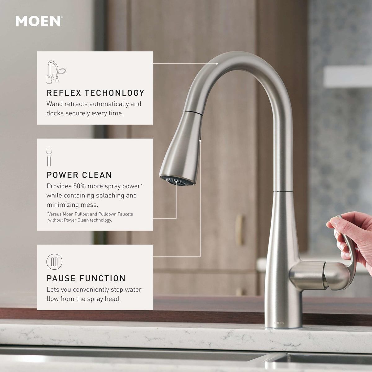Power Clean spray delivers stronger cleaning power for quick results.