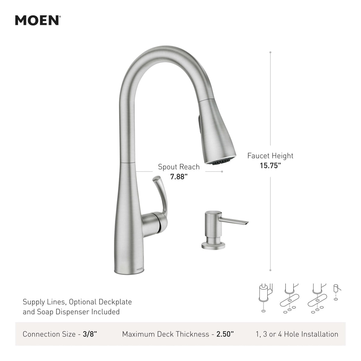 Reflex system ensures smooth spray head movement and secure docking.