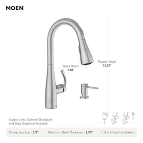 Reflex system ensures smooth spray head movement and secure docking.