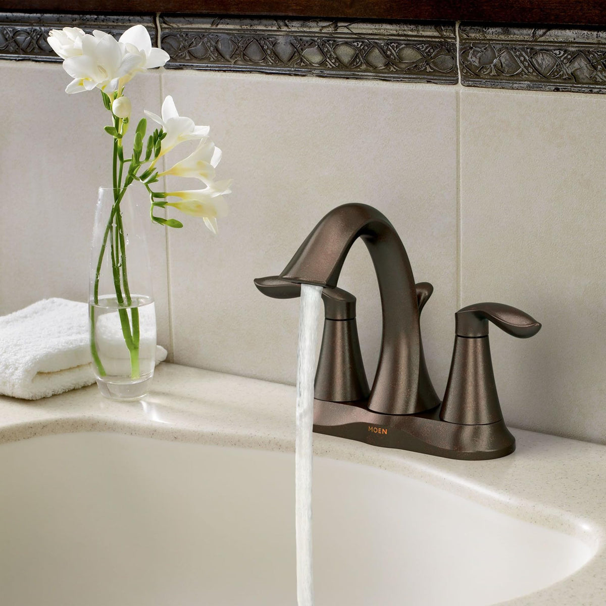Moen Eva 4-inch centerset installation layout for easy upgrade