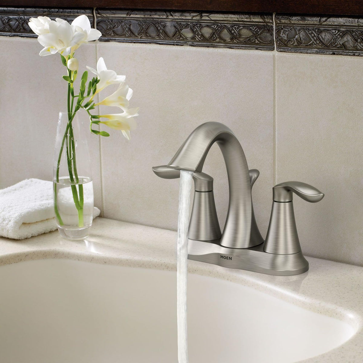 Three-hole centerset installation with Moen Eva faucet