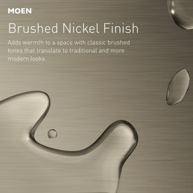 Moen Eva collection matching faucet demonstrating cohesive bathroom style.