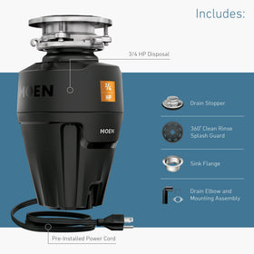 Moen EX75C ten-year in-home service warranty offers peace of mind.