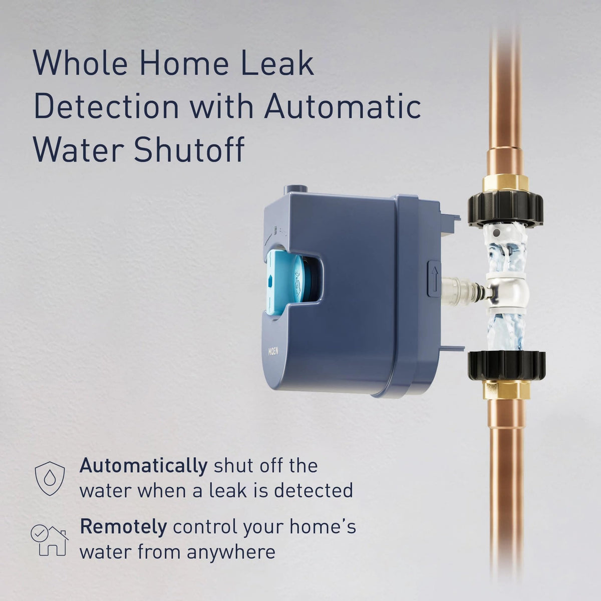 Moen Flo app-control interface demonstrates remote monitoring and quick adjustments