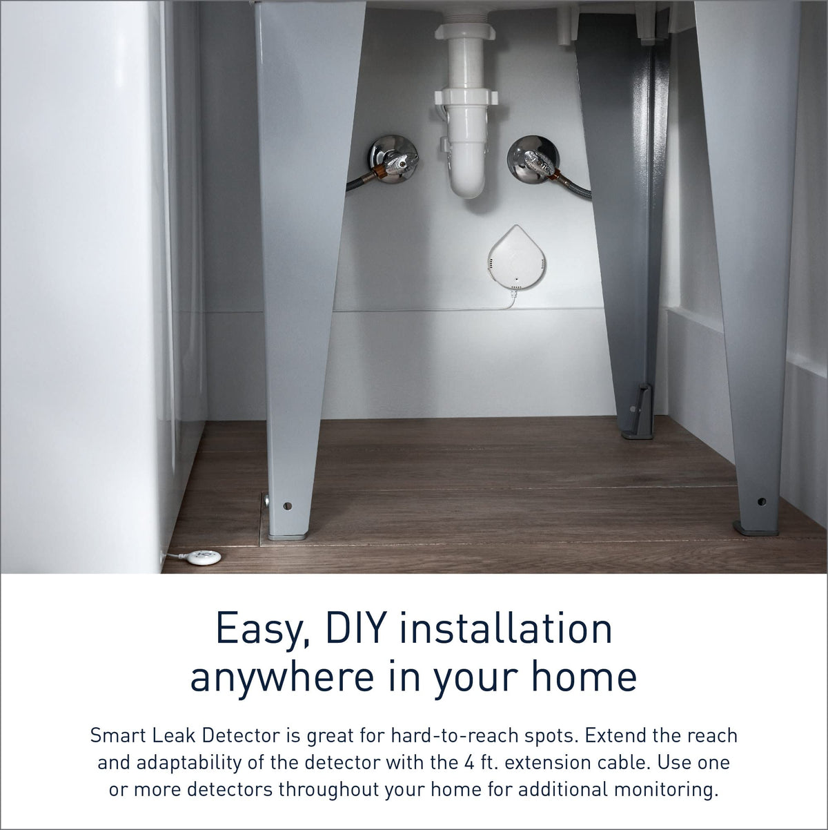 Moen Flo extension cable increases placement options for hard-to-reach spots.