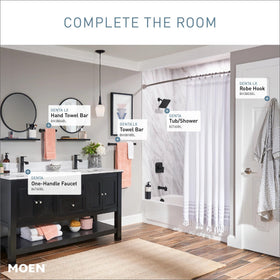 Moen Genta LX coordinates with other Genta fixtures in matte black