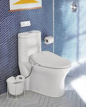 Moen Genta LX pivoting-post design eases roll changes.