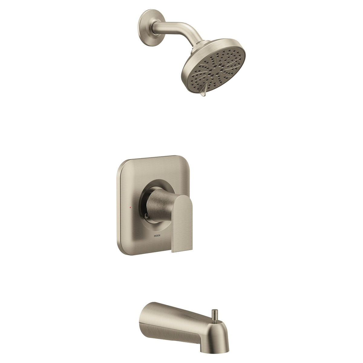 Moen Genta LX shower handle provides precise temperature control.