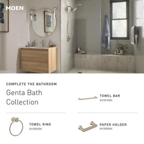 Wall mount of Moen Genta LX shows a slim, clean profile.