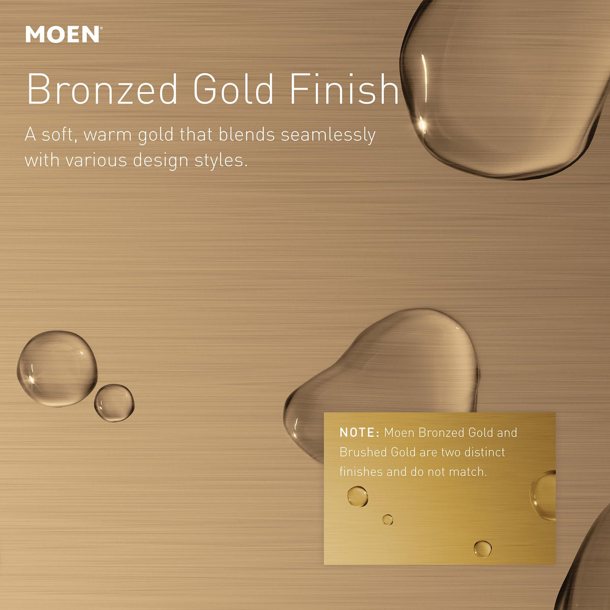 Moen Gibson bronzed gold shower handle offers precise control and reliability