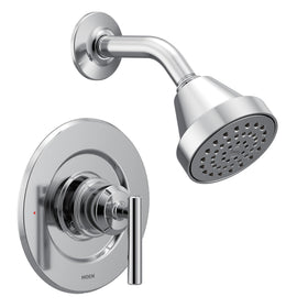 Moen Gibson chrome shower trim close-up highlighting premium reflective finish for any bathroom