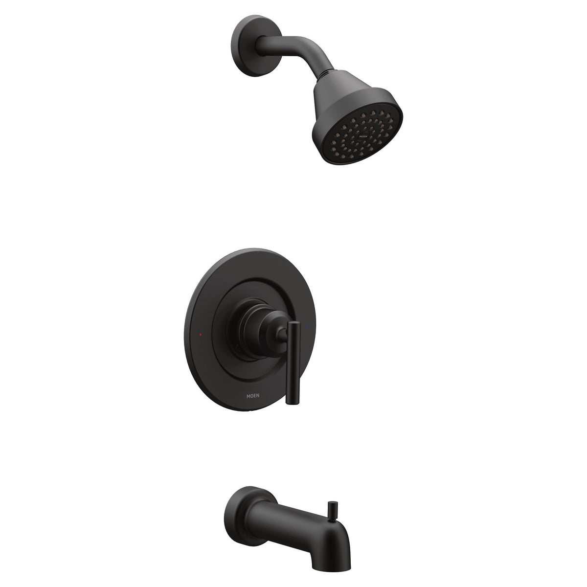 Moen Gibson matte black shower handle with easy one-handed temperature control