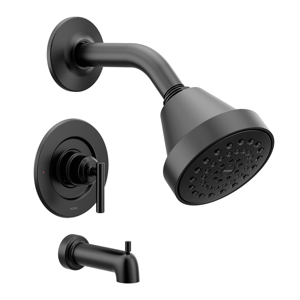 Moen Gibson matte black showerhead for a modern, fingerprint-resistant finish and efficient flow
