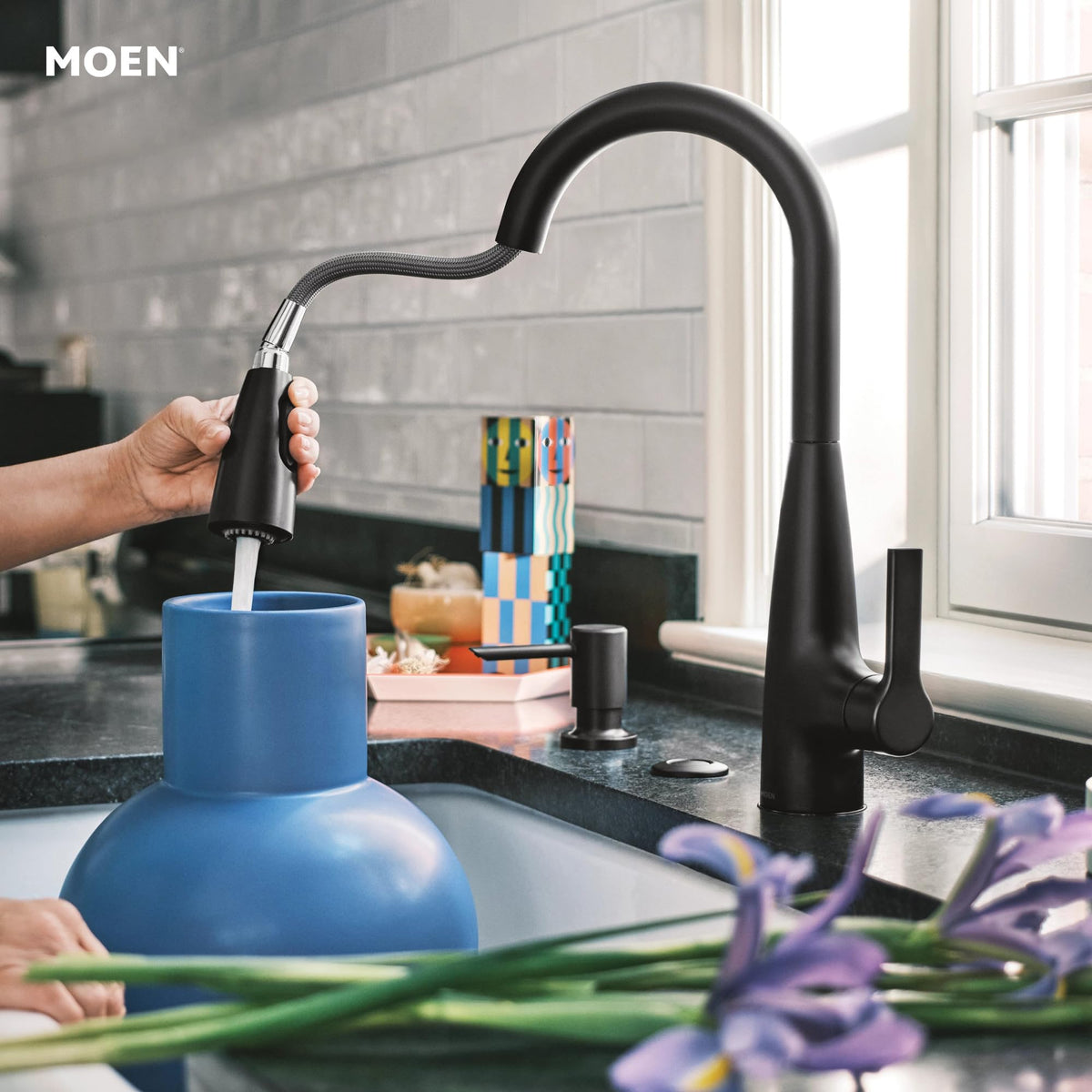 Moen Haelyn Duralock quick-connect enables easy installation across configurations.