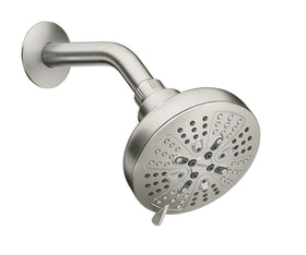 Moen Hydro Energetix eight-function showerhead front view showing 5-inch spray face and versatile settings.