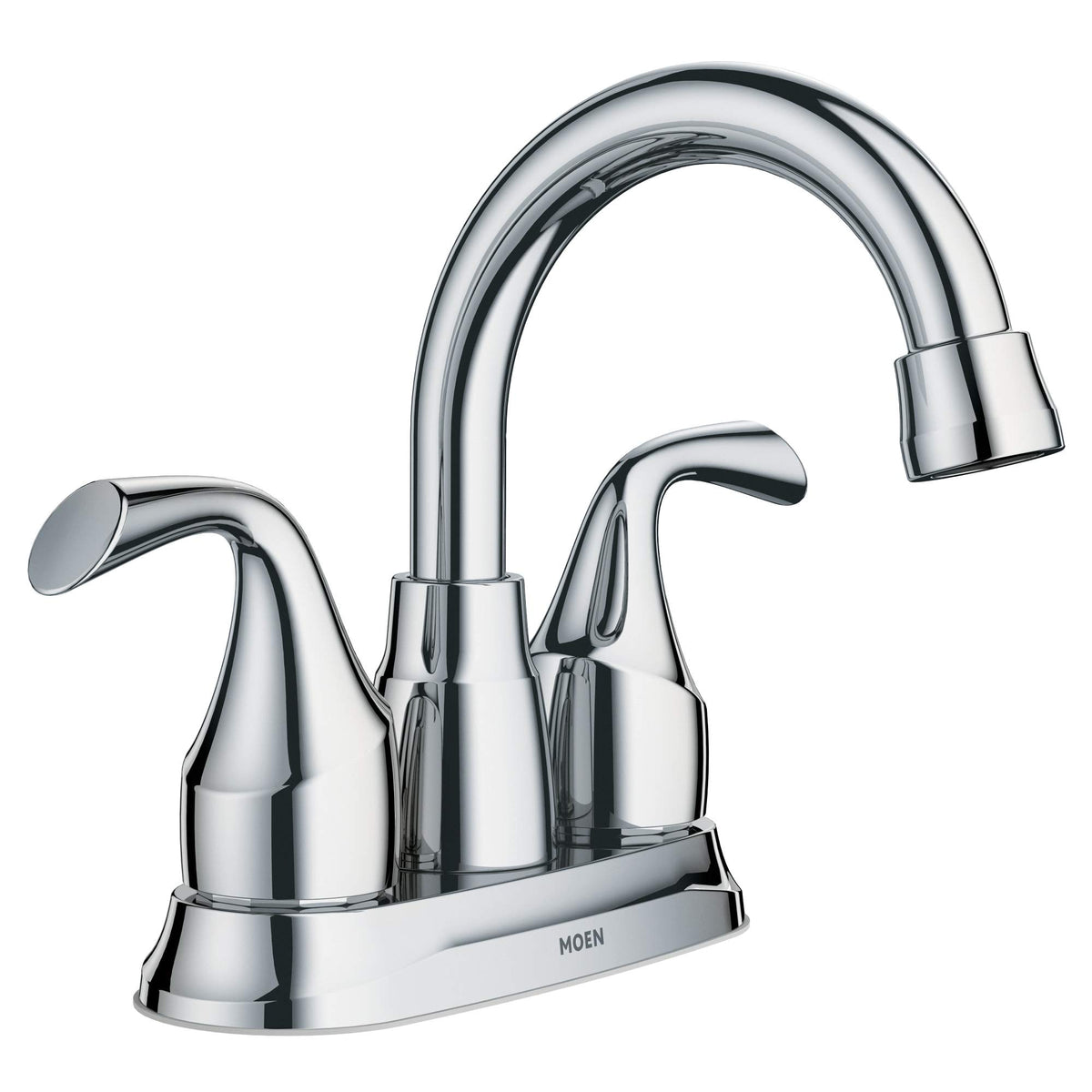 Moen Idora chrome faucet with a high-arc spout for easy sink access and styling.