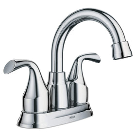 Moen Idora chrome faucet with a high-arc spout for easy sink access and styling.