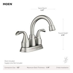 Moen Idora chrome faucet with a mirror-like finish enhances any bathroom.