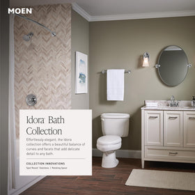 Moen Idora ergonomic handle design for smooth water control.