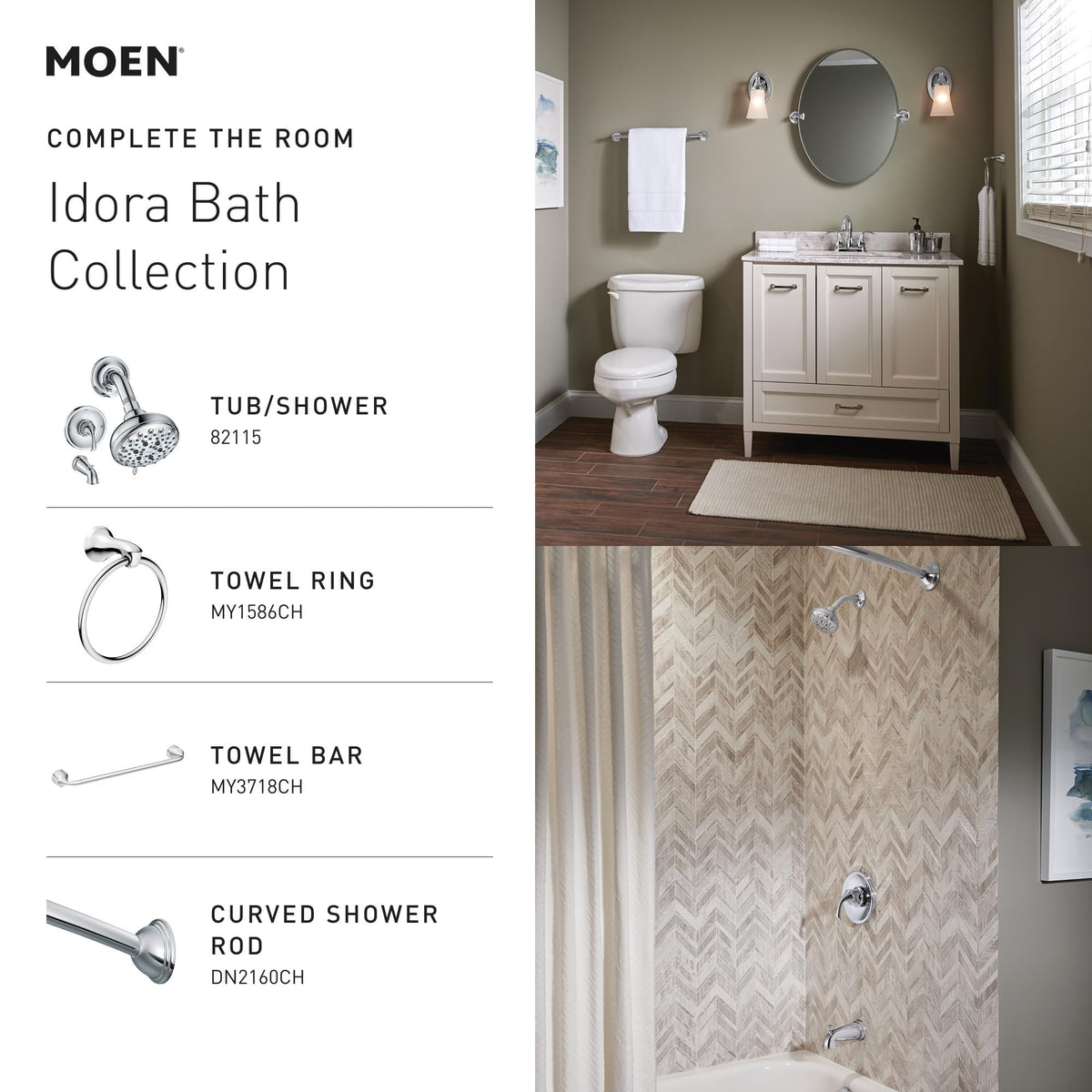 Moen Idora limited lifetime warranty for long-term reliability.