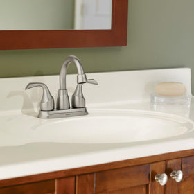 Moen Idora warranty and durability visual highlight.