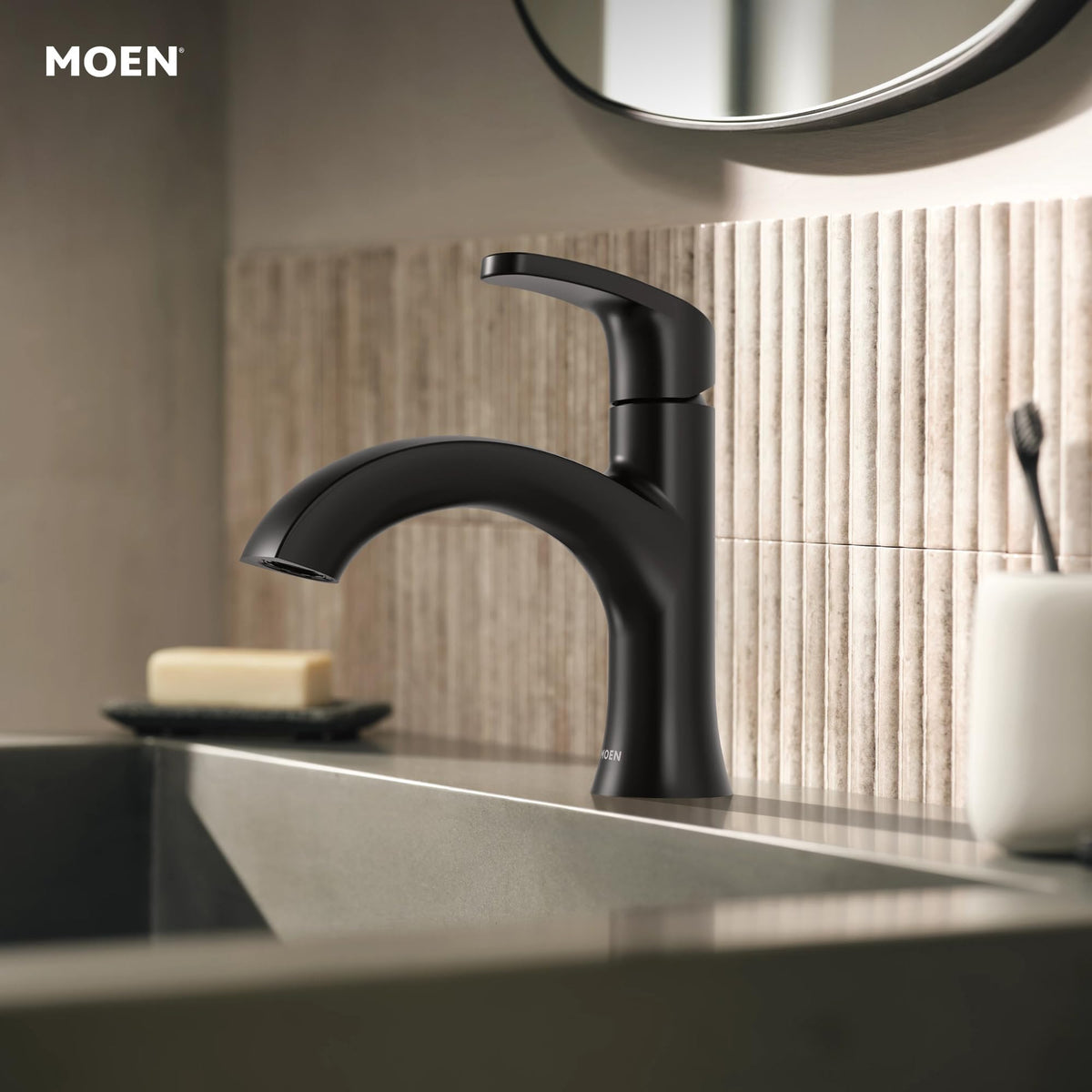 Moen Karis matte finish resists fingerprints and water spots.