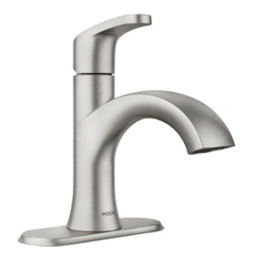 Moen Karis optional deck plate enables a three-hole look on compatible sinks.