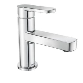 Moen Laris chrome faucet spout angle showcases modern architectural style