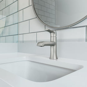 Moen LISO one-handle faucet installation demonstrating single-hole option