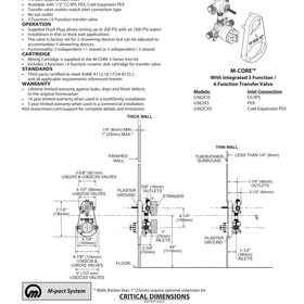 Moen M-CORE two-device setup with outlet 3 cap when needed.