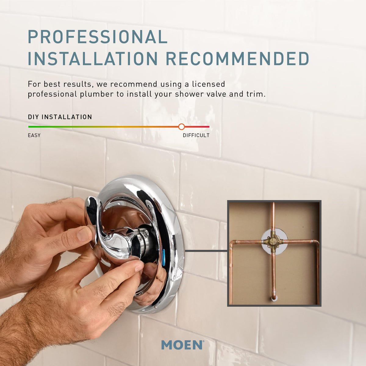 Moen M-CORE bracket installation demonstrates fast, secure valve mounting.