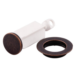Moen oil rubbed bronze drain plug and seat with easy install.