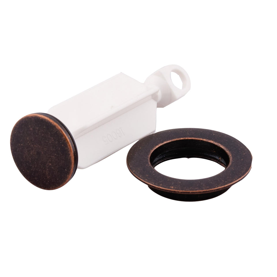 Moen oil rubbed bronze drain plug and seat with easy install.