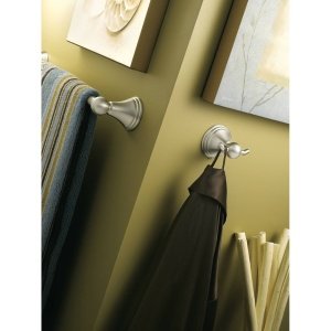 Close-up of Moen Preston chrome finish on towel bar