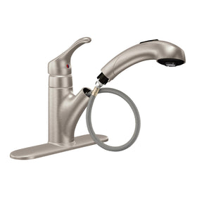 Moen Renzo pullout kitchen faucet with retractable spray in stainless steel