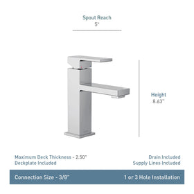 Moen Revyl chrome faucet close-up lever for smooth temperature control.