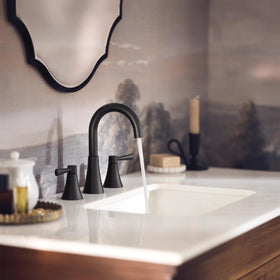 Moen Ronan in vanity setting image complements contemporary decor