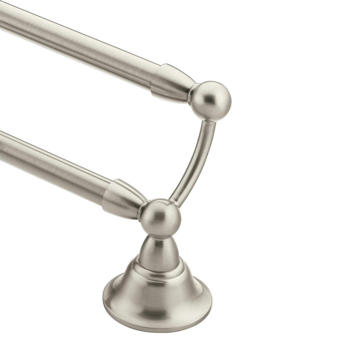 This Moen Sage 24-inch double towel bar has two rods for organized towels.