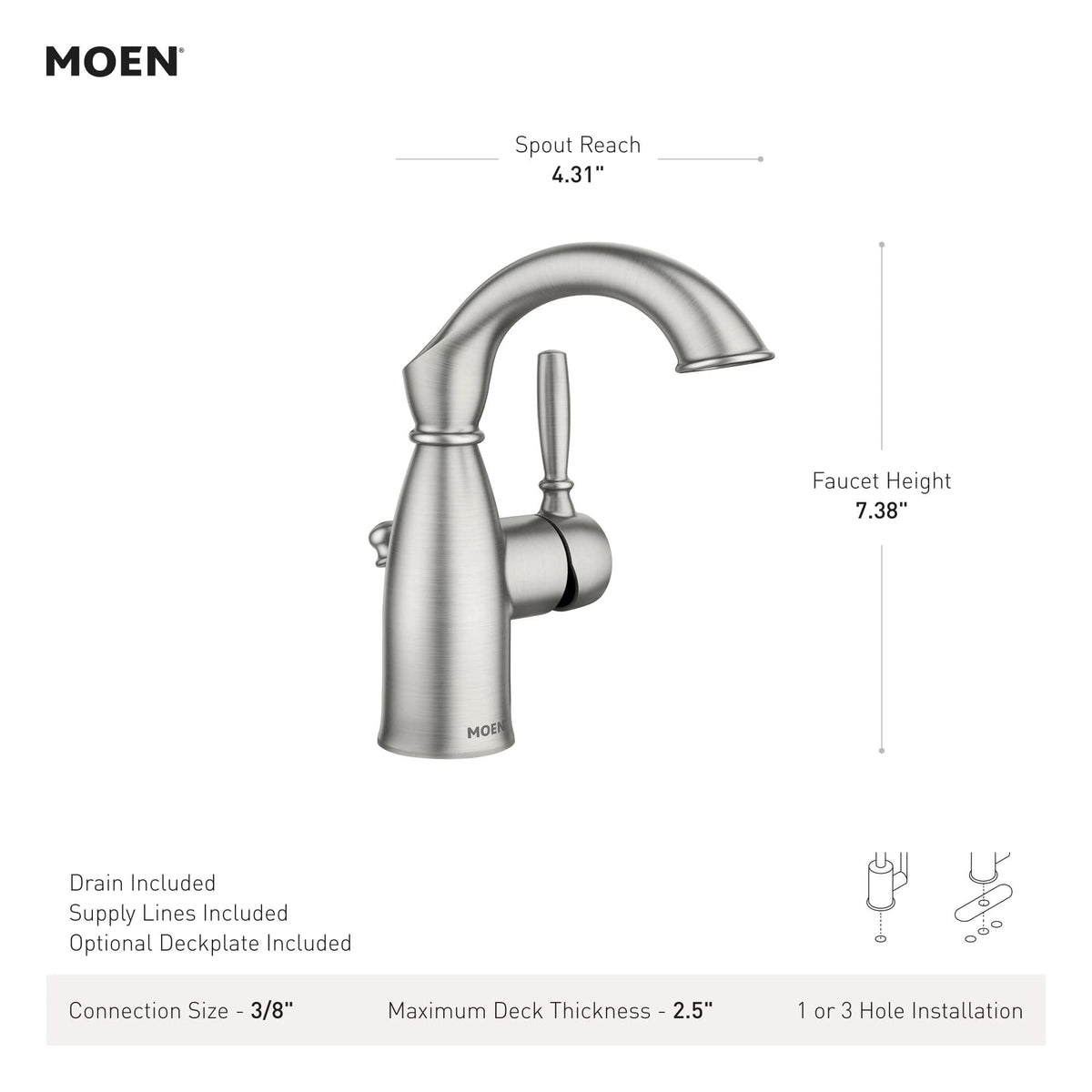 Moen Sarona Mediterranean Bronze faucet handle close-up highlights smooth operation.