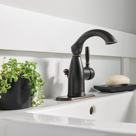Moen Sarona warranty badge conveys trusted, long-lasting quality.