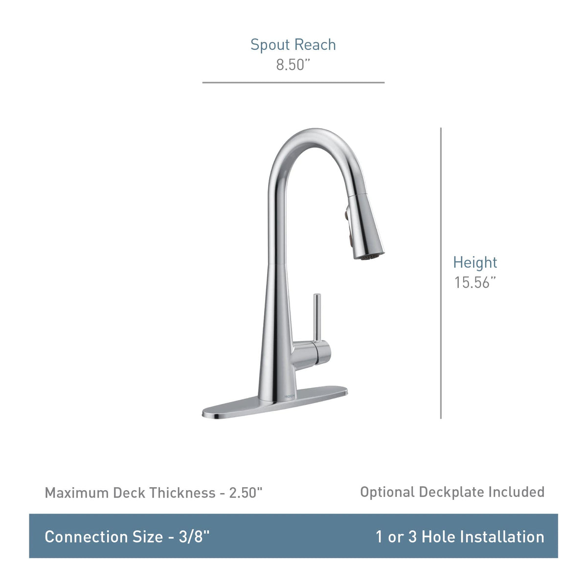 Moen Sleek Reflex docking system ensuring smooth spray head retraction