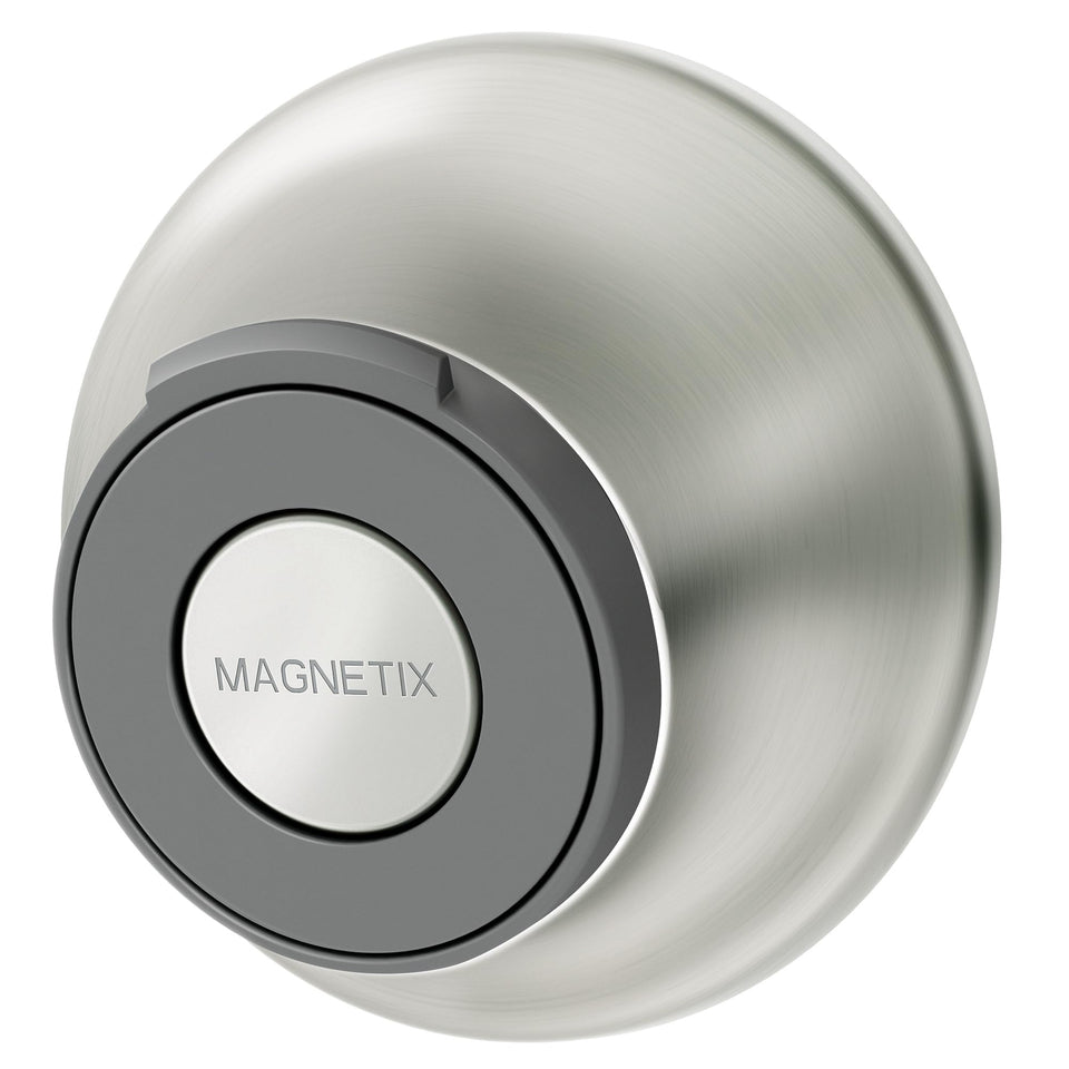 Moen Magnetix remote dock close-up in brushed nickel with spot resistant finish.