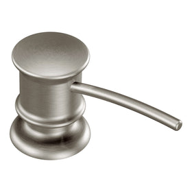 Moen Spot Resist stainless dispenser with top lift design for easy refills.