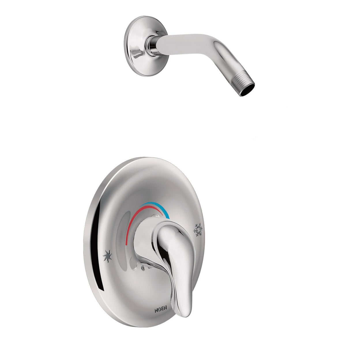 Close-up of Moen TL182 chrome shower handle for precise control