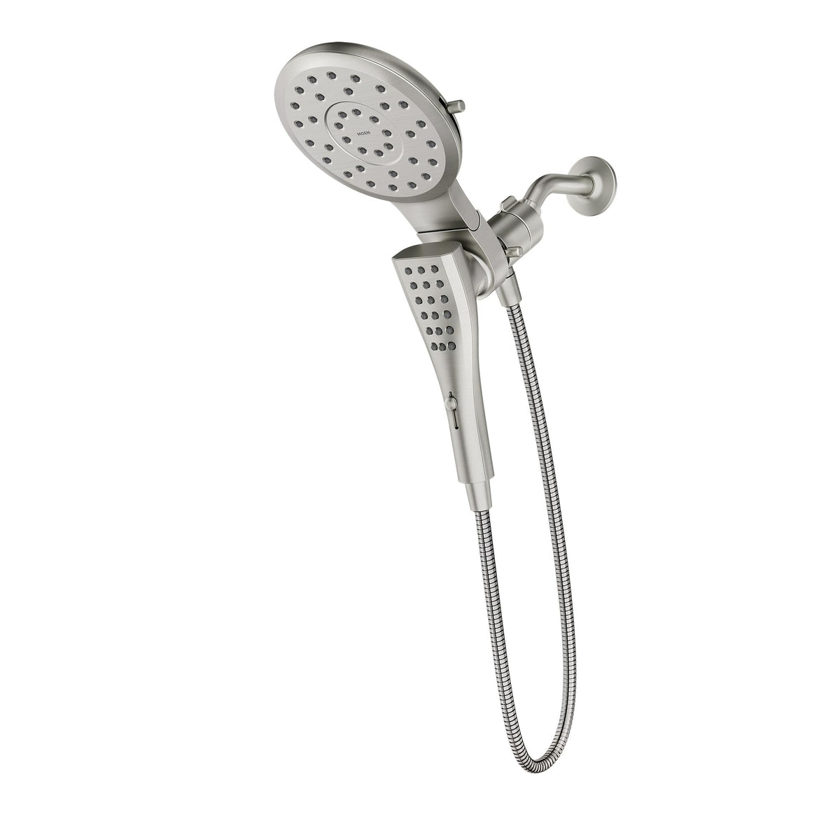 Moen Verso handheld showerhead offering flexible reach for quick rinses.