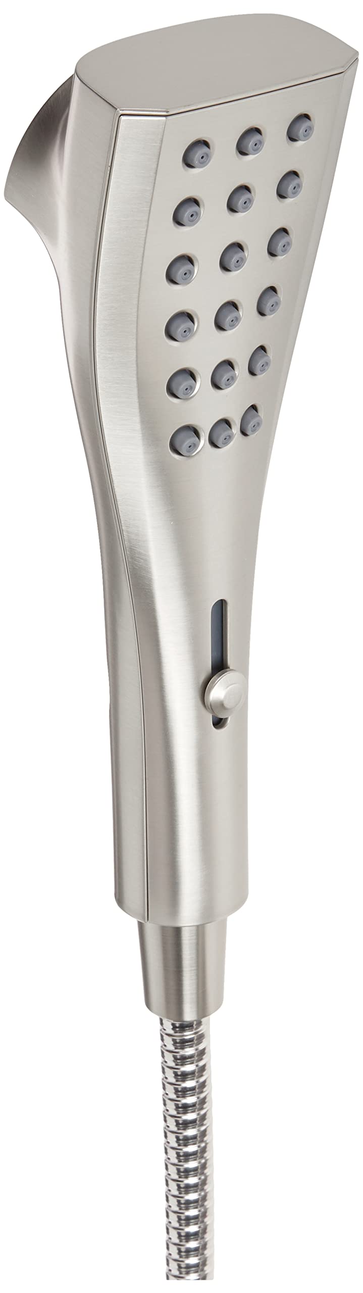 Moen Verso magnetic docking for easy detachment and secure storage of the handheld head.